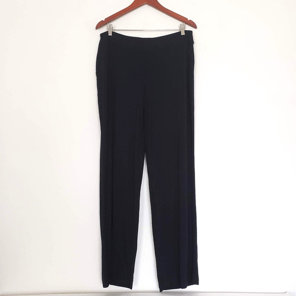 Soma ONE SIZE OSFM LONG Pull On Lounge Pants Black Wide Leg Stretchy Elastic Wai - Picture 12 of 12